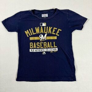 Majestic MLB Milwaukee Brewers Baseball Kids T-Shirt Size S/8
